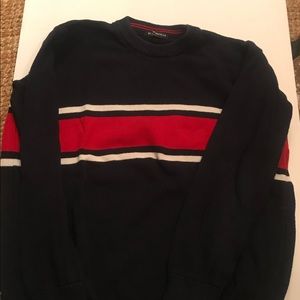 Brandy Melville Navy Red Stripe Varsity Sweater